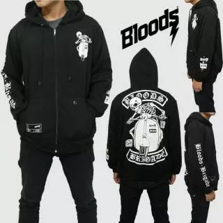 Jaket bloods hitam / jaket hoodie vespa / jaket vespa murah / obral jaket distro / kaos vespa