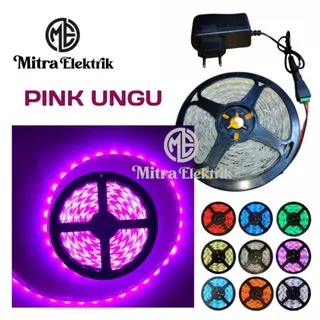 Lampu Led strip Pink ungu smd 3528 IP44 Pink waterproof 5m 12v Lampu hias Plafon