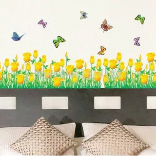 Wallsticker Tulip Wall Sticker Decor Stiker DInding Bunga Tulip Kuning Dekorasi Hiasan Dinding Rumah