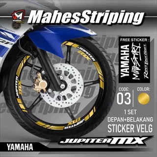 Mahes Striping - Stiker Cutting Sticker Velg Yamaha JUPITER MX 135 Old New Racing Lis List Variasi Custom Set Depan Belakang CVMS JUPITER MX 03