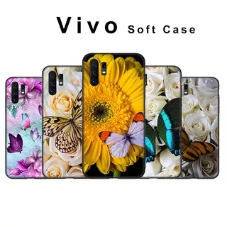 Soft Case Silikon 24r Butterfly On Rose Cover Vivo V15 V11 V9 V7 V5 Plus Lite Pro Y66 Y67 V5S Y75 Y79 Y85 Y89 U3