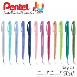 Pentel Fude Touch Brush Sign Pen SES-15C NEW COLOR