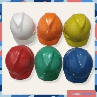 Helm Proyek V-GUARD Safety Biru Hijau Kuning Putih Merah Orange