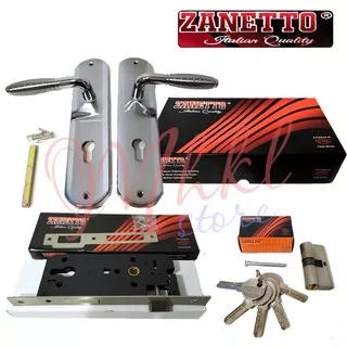 ZANETTO Handel handle gagang tarikan Kunci pintu set Besar SILINDER komplit 9001 CP