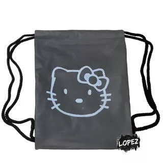 Tas Jaring Hello Kitty / Tas Serut Hellokitty / String Bag Kitty White Kucing Cute Cat Meow Lopez