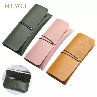 NIUYOU Light Sunglasses Box Pure Color Eyeglasses Storage Pouch Glasses Case Bag Portable Fashion Drawstring Soft Foldable Buckle PVC Leather/Multicolor