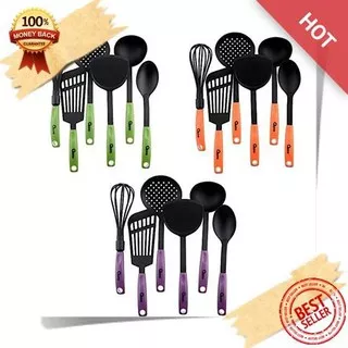 BEST SELLER OXONE SPATULA SET PERANGKAT MASAK OX-953 NYLON KITCHEN TOOLS SUTIL - Hijau