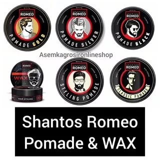 SHANTOS ROMEO STYLING POMADE / CLASSIC POMADE /  WAX / POMADE SILVER BLACK GOLD 75GR 40GR