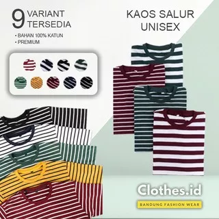 KAOS STRIPE SALUR BELANG GARIS GARIS KEREN BANYAK MOTIF FASHION BANDUNG UNISEX