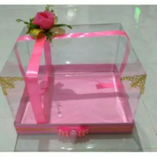 Kotak hantaran pink muda isi 3 box