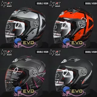 HELM NHK GLADIATOR ORIGINAL - HELM NHK HALF FACE GLADIATOR MOTIF GRANDE HAWK HELM NHK DOUBLE VISOR ( ONGKIR 2KG )