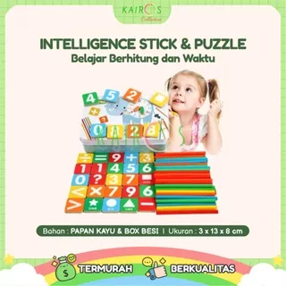 Mainan Edukasi Intelligence Stick Puzzle Magnet Anak Belajar Berhitung dan Waktu
