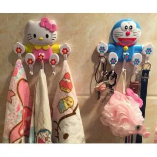 Gantungan handuk hello kitty , gantungan doraemon , gantungan serbaguna , gantungan baju , hanger