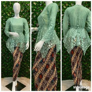 COD - KEBAYA BLOUSE / BLOUSEMIKHA-NR/ TUNIK KEBAYA MODERN / BAJU KEBAYA ARUMI BRUKAT / KEBAYA RESLETING DEPAN / BUSUI FRIENDLY / KERAH SANGHAI / KEBAYA BRUKAT / KEBAYA TULLE / KEBAYA MODERN