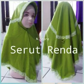 Jilbab Instan Anak Sekolah Serut Renda / Jilbab Anak Serut Renda / Hijab Serut Renda Anak Syar`i