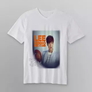 LEE MIN HO 1 ARTIS KOREA KAOS V-NECK T-SHIRT TEES DTG A3 PUTIH