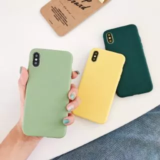 XLS| Casing HP Casing iPhone 11 Pro Max X Xr Xs Max 5 5s SE 6 6s 7 8 Plus Soft Green Yellow Matte Cheap Case Cover