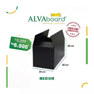 KARDUS PLASTIK ALVAboard KOTAK PENGIRIMAN BOX PINDAHAN 40x20x20CM - Hitam