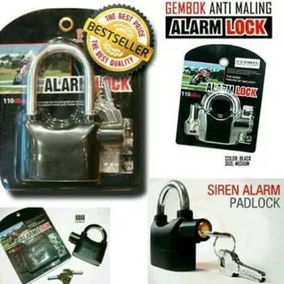 Gembok Alarm & alarm Lock & alarm Anti Maling & Kunci Cakram Motor