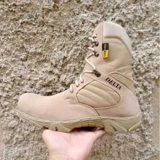 Sepatu pdl delta tactikal safety boots lapangan pria wanita gurun tinggi 8 inc suede cordura anti air