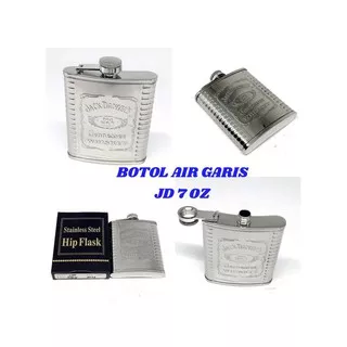 Botol Minum/Air Stainless Steel Jack Daniels Bergaris Ukuran 7 OZ