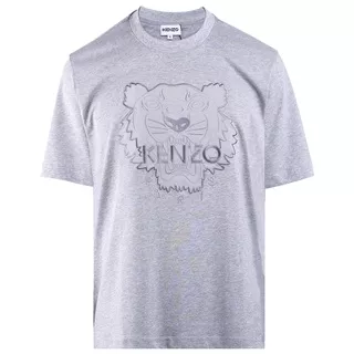 Kaos Pria kenzo Tiger Paris T-shirt Grey Full Bordir Cotton Import