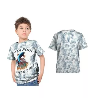 BISA COD !!! Baju T-Shirt Anak/ Kaos Ikan Cupang Anak Betta Fish Art 02 Custom Fullprint