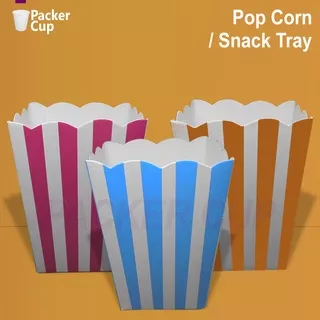 Pop Corn Tray / Snack Tray bahan ivory, ada 4 warna, keren, bisa buat French Fries, Harga per 25pcs