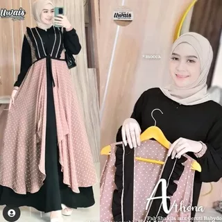 YAKHUMAIRA GROSIRFASHION athena set 2in1 gamis inner outer athena maxy original gamis jeans dress ceruti babydoll gamis premium terbaru athena maxi gamis terbaru 2in1 gamis terbaru 2022 fashion muslim pakaian muslim wanita dress menyusui terbaru