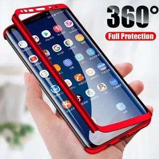 Casing OPPO A5S A7 A12 F11 Pro A71 F3 A77 F5 F7 Youth A37 A37F A83 A3 OPPO R7 Plus R7S Hard Case Full Cover 360 ° With Tempered Glass