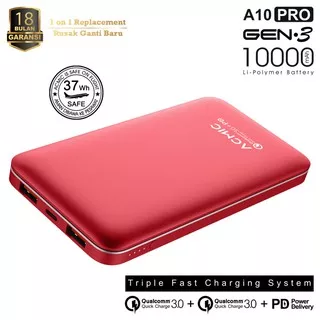 ACMIC A10PRO 10000mAh Powerbank Quick Charge + Power Delivery - Red