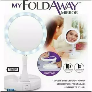Cermin LED Lipat Kaca Rias Make Up My Fold Away Mirror Portable