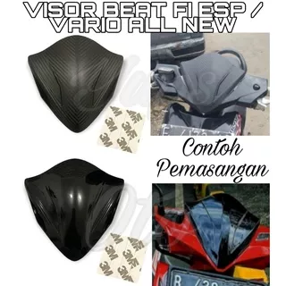 VISOR HONDA BEAT FI ESP INJEKSI MODEL TGP KARBON CARBON DAN HITAM KILAT VISOR VARIO 125-150 ALL NEW 2017-2020 FREE 3M DOUBLE TAPE WINSIL BEAT WINSIL VARIO WINDSHIELD BEAT WINDSHIELD VARIO TEBAL