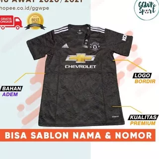 JERSEY MU 2020 2021 AWAY HITAM TERBARU PREMIUM QUALITY KUALITAS JAMINAN TERBAIK (ART. D568)