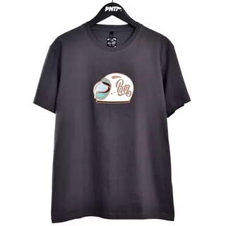 Premium Nation Original Tshirt - RETRO / Kaos Pria Lengan Pendek Dark Grey / Abu Gelap