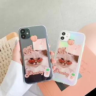 Suitable for iPhone X XS XRR XSmax 12 Pro mini Promax 11 11Pro 11Promax 7 8 plus 3D relief Clear glasses cat mobile phone soft cover