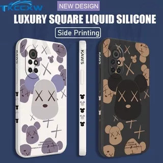 ?READY STOCK?Casing Huawei Nova 7i 6 8 7 SE 5i 5 8 7 Pro 5T 4 4e 3 3i Y7A Y9S Y9 Prime 2019 Phone Case Tid Brand Kaws Soft-touch Violent Bear Side Printing Square Liquid Silicone Soft Cover