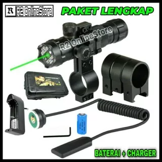 LASER SENAPAN NYALA HIJAU/MERAH ANGIN FULLSET GREEN/RED DOT LASER CAS SCOPE SIANG MALAM JARAK JAUH PCP MURAH ORIGINAL TAFFLED BATERAI + CHARGER AKURAT