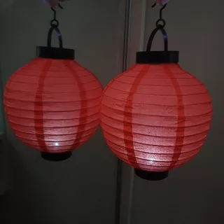 Lampion Gantung Merah Hiasan Dekorasi Imlek LED Lampu