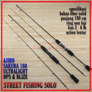 joran ul ultralight ajiro sakura 150 165 180 198 fiber solid COD