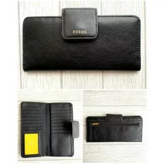 Dompet Fossil Madison Slim Clutch Black Wallet Original New with Tag