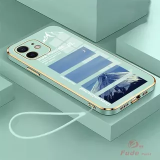 Soft case plating Desain Pemandangan Gunung Salju Untuk iphone 13 pro max 13 pro 12 pro max 11 x xr Xs max