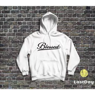 SWEATER HOODIE JUMPER COTTON FLEECE PRINTED PRIA DAN WANITA / BLESSED