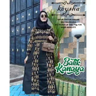 Keysha Dress Batik Kombinasi Size Fit to XL / LD 100 Bahan Katun Sragenan Halus by Batik Kanaya