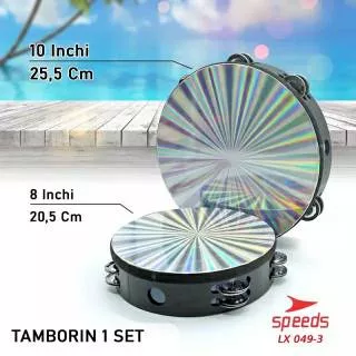 Tamborin hologram 8 inch+10 inchi/ kecrekan  tambourine 049-4