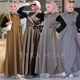 Overall Dress Wanita XL Gamis Terbaru Murah Syari Maxi Maxy Polos Linen Safa Vente Tyka Hijab