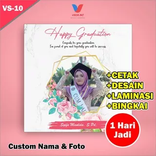 Hadiah Wisuda Kado Graduation dekorasi Nama Foto Pajangan dinding Kado Wisudah Ultah Wisuda Anniversary PerNikahan Gift Wedding Cowok Cewek Custom Foto Nama Anniversary Teman Sahabat Aesthetic Estetik Motif Bunga Putih Pink Bunga