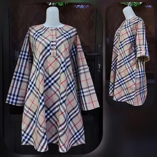 FB Shop Baju Tunik Motif Kotak, Baju Atasan Wanita T542063