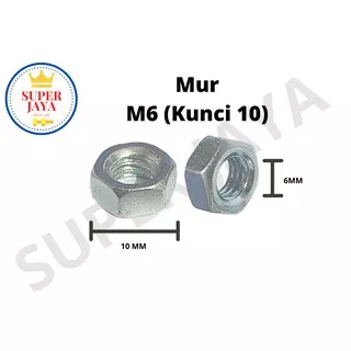 Mur hex nut hex mur hexagon M6 - 10 PCS