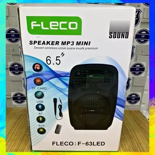 Speaker Bluetooth Fleco F 63Led / F-63ALed Free Mic - Speker  Speaker Aktif  Meeting Portable 6.5Inc